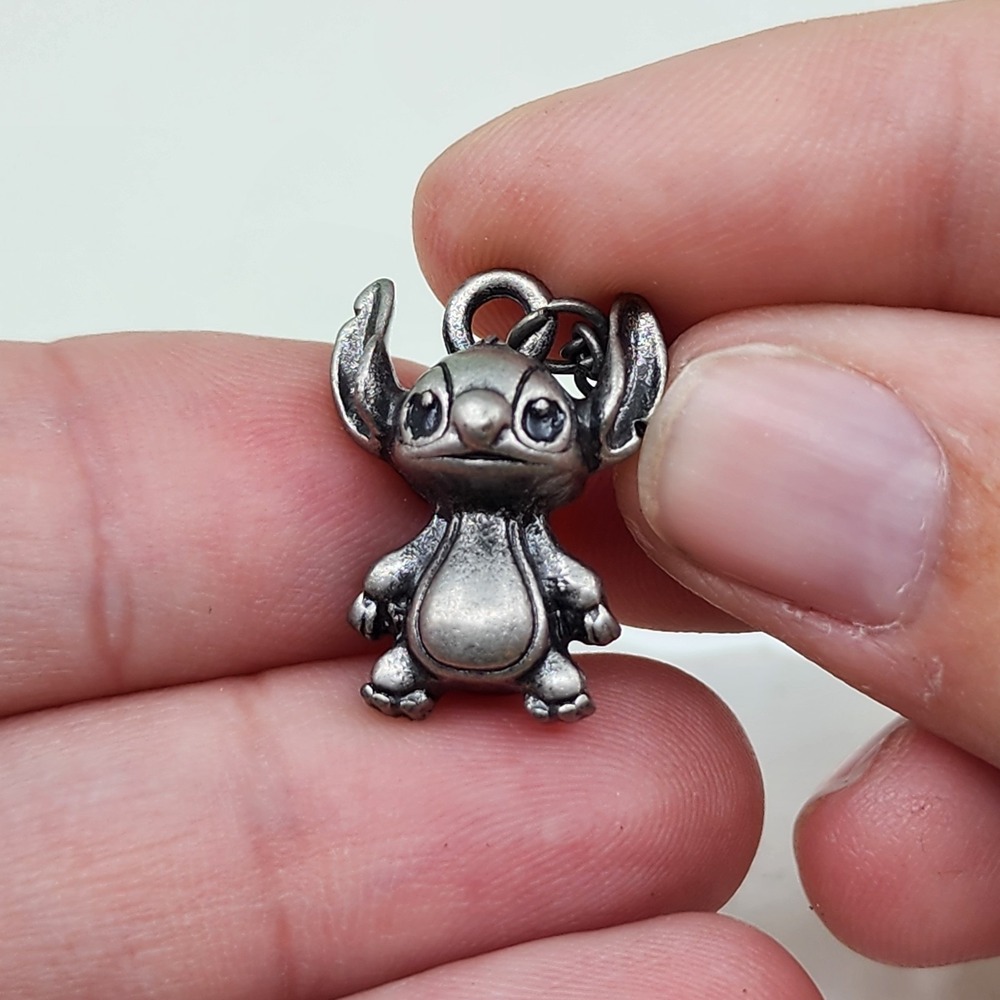 Disney Stitch Silver Tone Character Charm Pendant Necklace Lilo & Stitch Gift